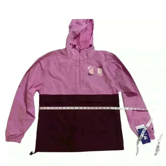 Champion Jacket Womens Packable Windbreaker Size S Pink Outdoor Training Gym NWT - Picture 6 of 13